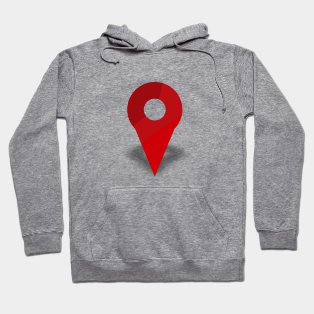 Location Map Pin Hoodie by kifuat666666